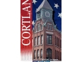 Cortland Clock Tower Photograph and vertical Banner Design