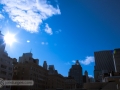 Upper east side blue skyline of Manhattan, New York.