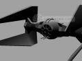 Tie Fighter created using polygons in Maya